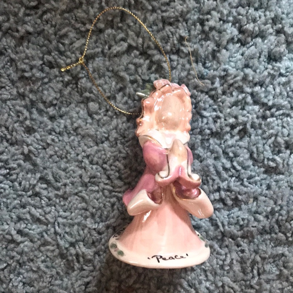 ClayWorks ‘Peace’ praying pink angel ornament